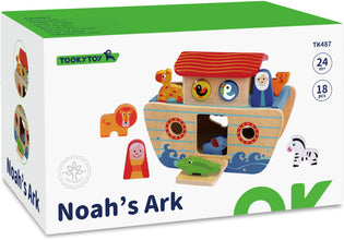 Tooky Toy Noah's Ark Houten Speelgoed 24 Maanden 18-Delig